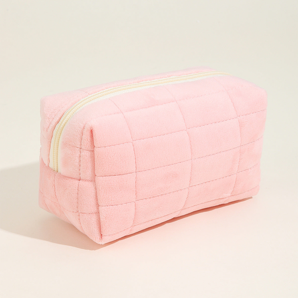 Wholesale Solid Color Cosmetic Bag Storage Bag Plaid Quilted Cute Pillow Bag Pencil Bag